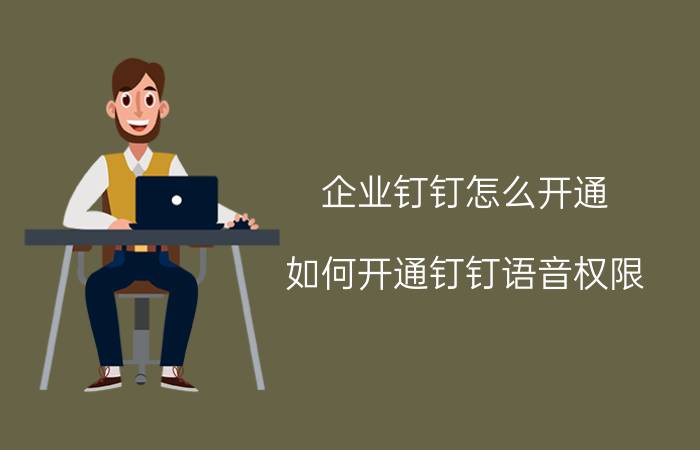 企业钉钉怎么开通 如何开通钉钉语音权限？